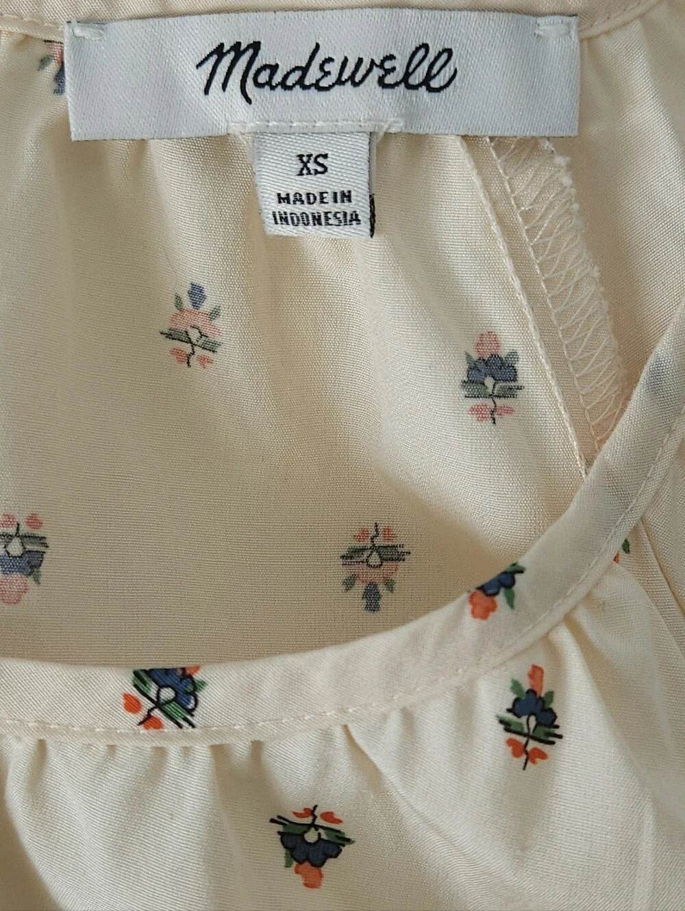 Madewell Gathered Puff Sleeve Crop Top Ditsy Floral XS Cottagecore